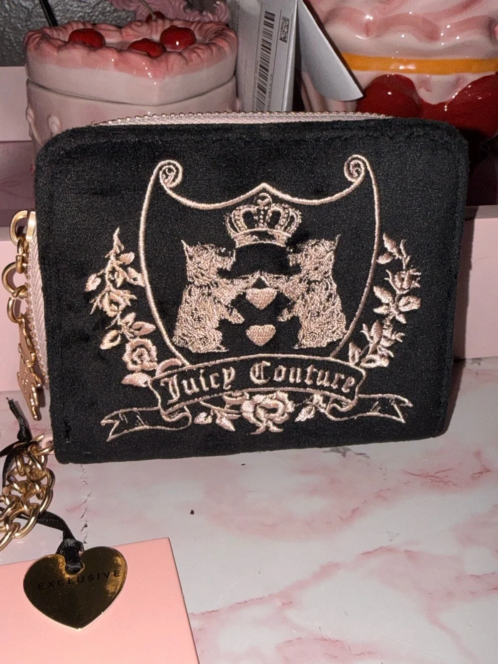 Juicy Couture “New Love Chapter” Small ZA with Back ID Organizer in Liquorice